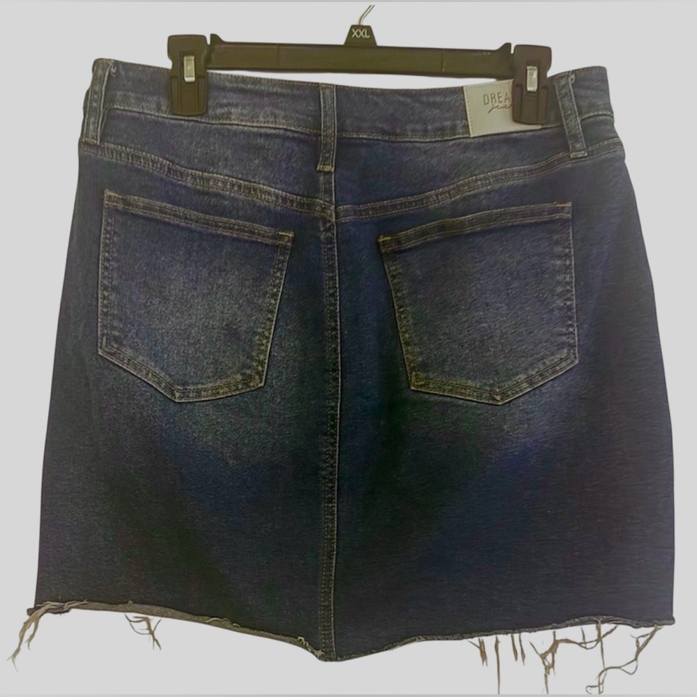 Denim Frayed Hem Skirt - Picture 2 of 3